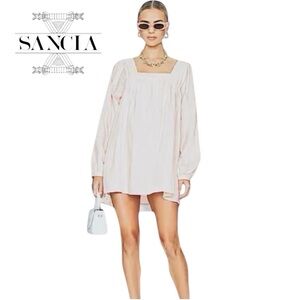 NWT Sancia The Mayson Long Sleeve Mini Dress In Cream
